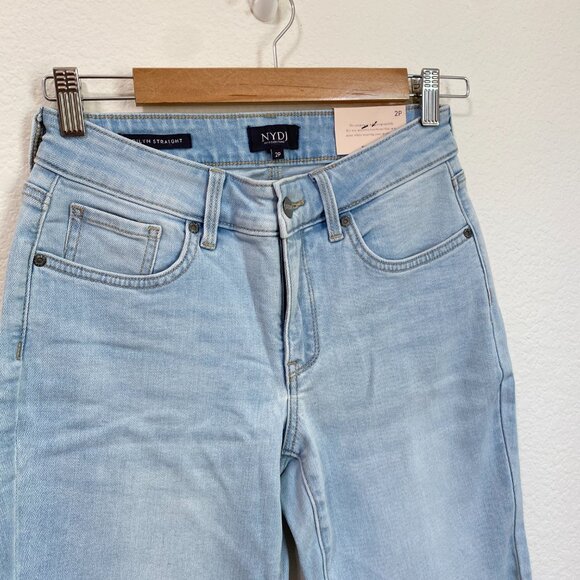 NYDJ Marilyn Straight Ankle Jeans in Brightside Size 2P NWT - Picture 2 of 7